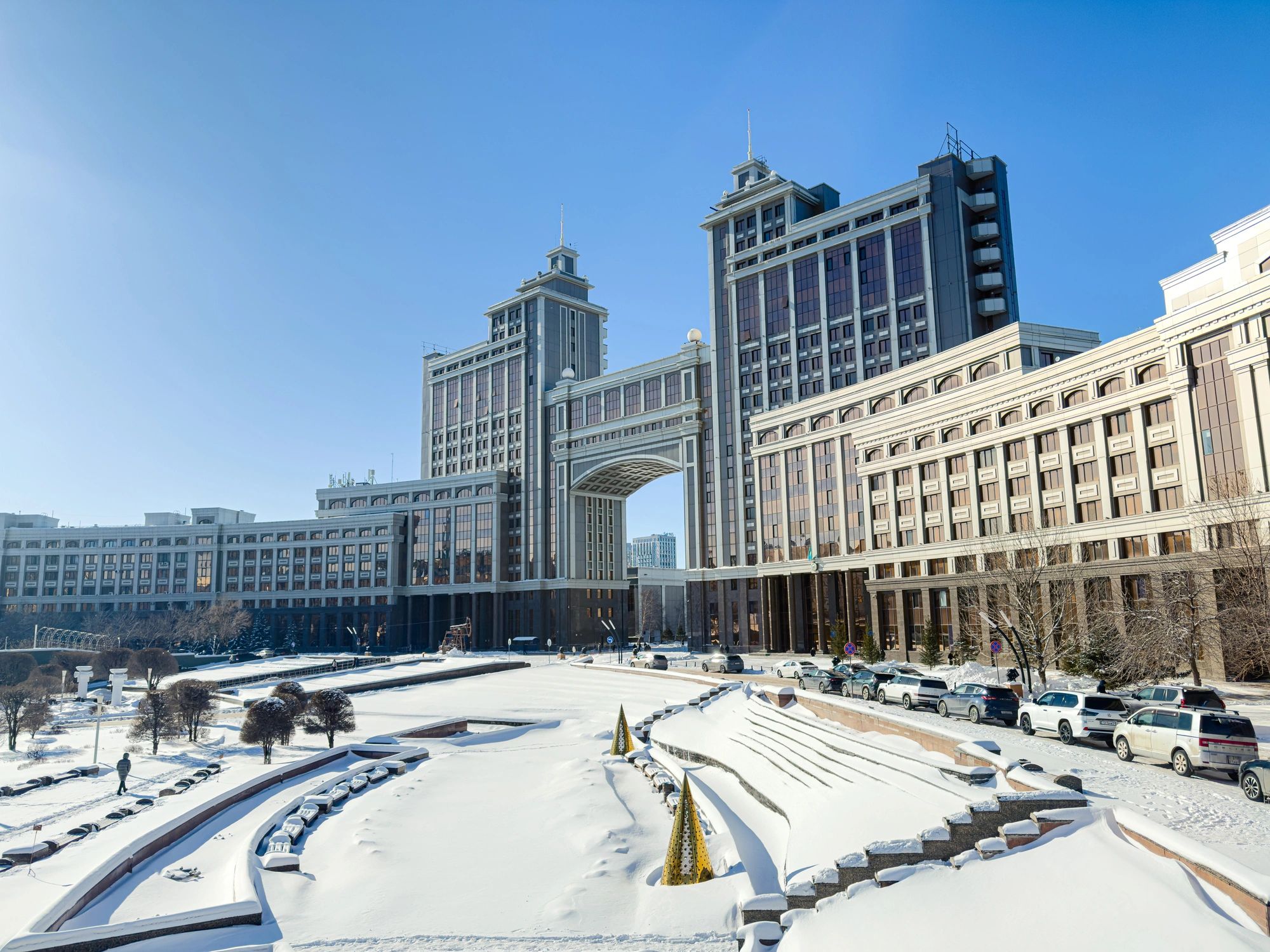 Modern government headquarters building exterior